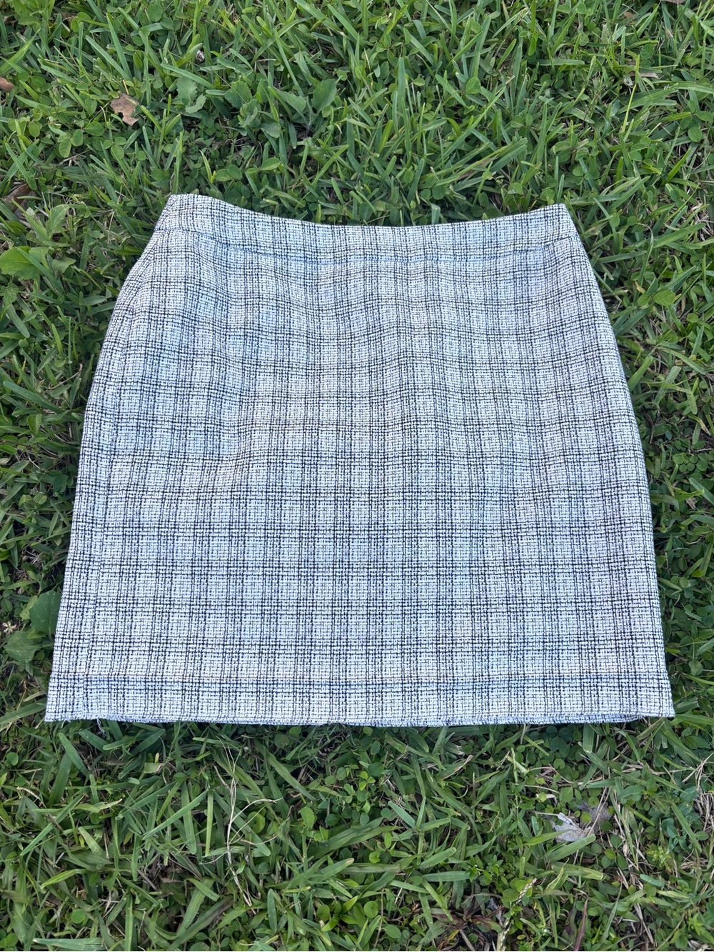 Bar III Black and White Plaid Mini Skirt